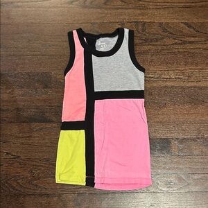 Flowers by Zoe Girls Colorblock Tank Dress - Pink, Gray, and Green Size 4